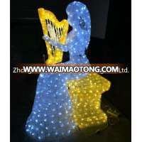 Led 3D decorative Angel motif light for theme park shopping mall street holiday outdoor decoration