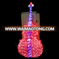 Led 3D musical instrument and note motif light outdoor decoration waterproof lights for Music festival shopping mall