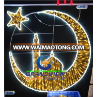 Outdoor ramadan decoration light moon and star led motif light IP65